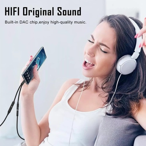 2 in 1 Type-C USB C to 3.5mm AUX Audio Headphone Jack Adapter Charger Cable New - Picture 2 of 6
