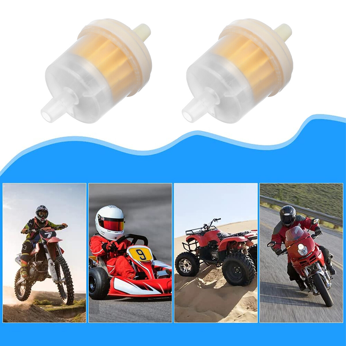 12PACK 1/4" INLINE FUEL GAS FILTER 6MM 7MM LAWN MOWER SMALL ENGINE FUEL