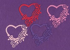 HEART frame 3 Valentine die cuts scrapbook cards