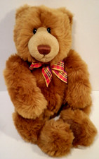 12" Gund Snoodles Brown Bear Plush 2475 Soft Plaid Bow Handmade Stuffie Toy