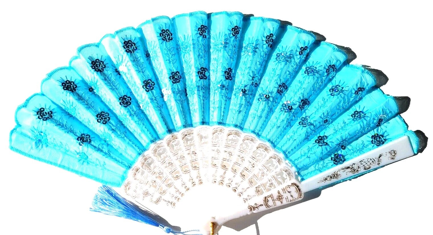 Тканевые белые винтажные вентиляторы для рук