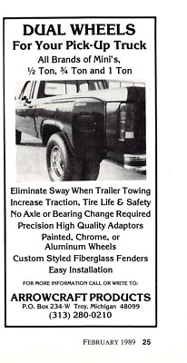 #ad Arrowcraft Products Dually Tires For Big Trucks Troy Michigan Vtg Mag Print Ad $6.97
