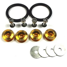 New JDMSPEED Universal Gold CNC Billet Bumper Trunk Quick Release Fastener Kit