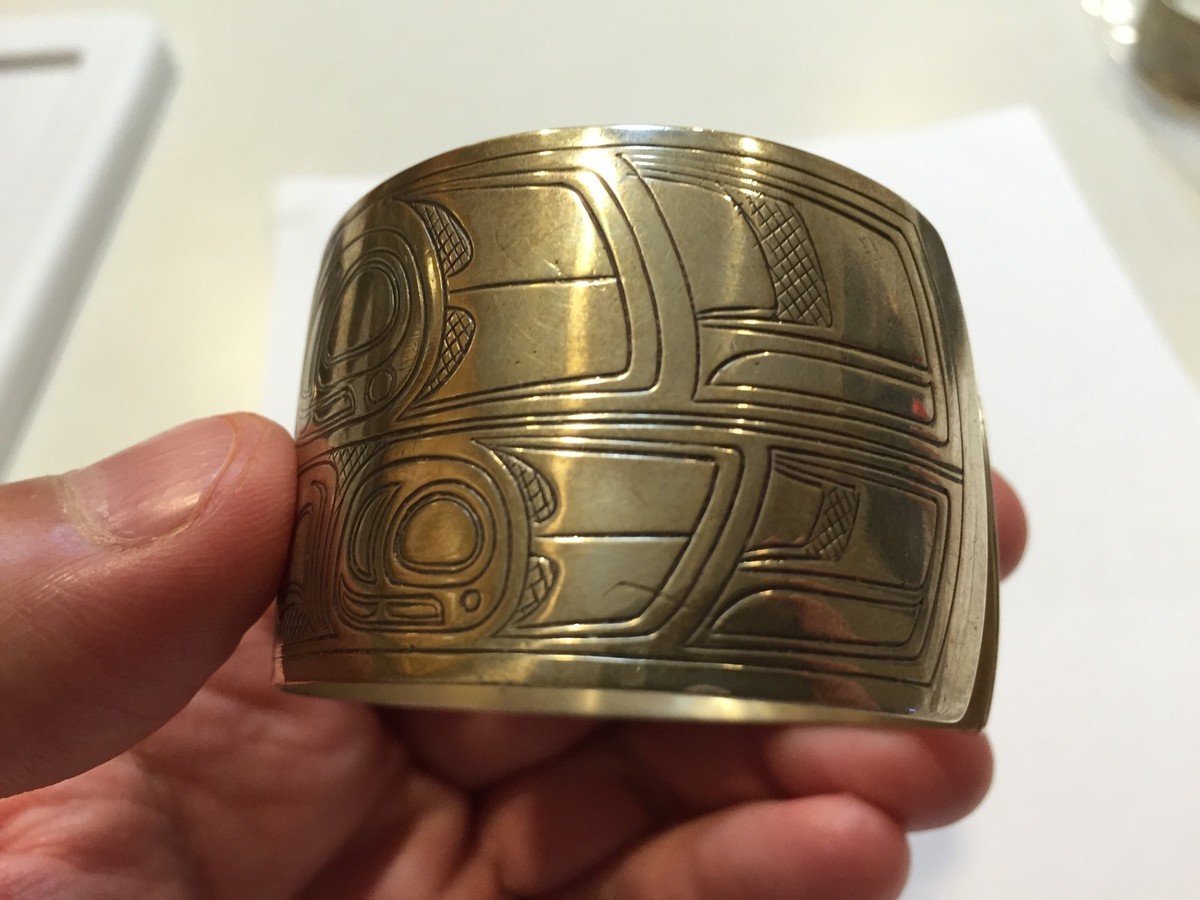 Vintage Tlingit Silver Bracelet-Cuff Lincoln Wallace Juneau