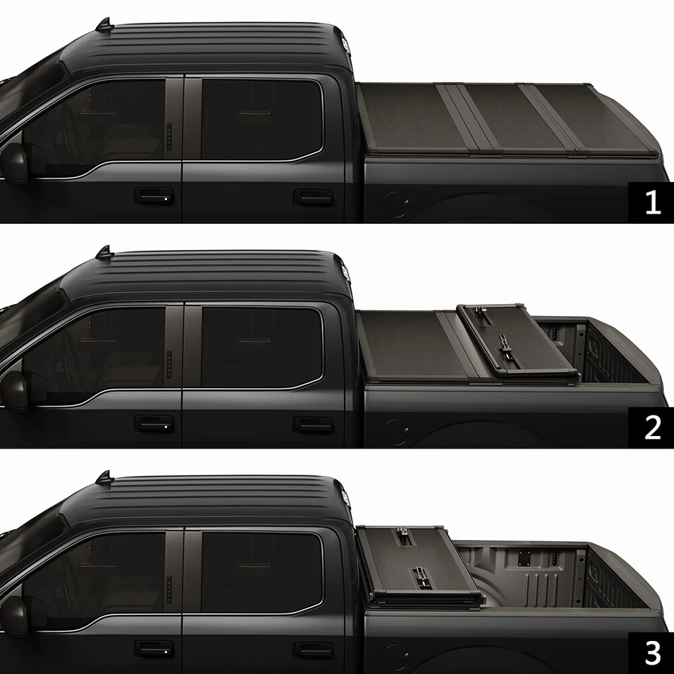 6.5FT Bed Hard Tri-fold Tonneau Cover For Chevy Silverado 2007-2014 GMC Sierra Foto 2 de 4