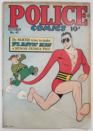 Police Comics #47 VG (1945, Quality) Jack Cole cover, Plastic Man, The Spirit