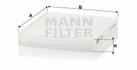 MANN-FILTER CU 19 001 filter, interior air for KIA