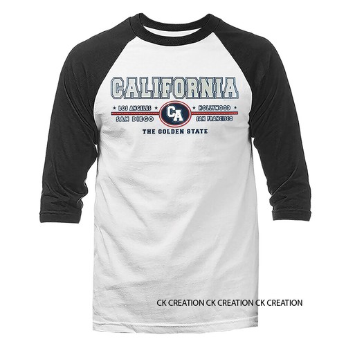 The Golden State California Republic Cali Life grafica manica a 3/4 Raglan - Foto 3 di 10
