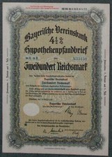 Bayerische Vereinsbank Hypothekenpfandbrief Ser. 11 4,5 % 1940  200 RM