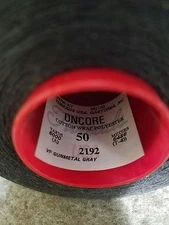 1-CONE/2192 GUNMETAL GRAY"Threads USA/ONCORE"COTTON WRAP POLYESTER 50/6000/T-40