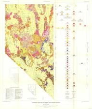 Mine Map - Nevada Southern Nye County Mines - Cornwall 1954 - 23 x 27.09