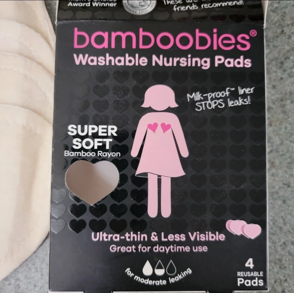 Bamboobies Washable Ultra Thin Soft Nursing Pads Breastfeeding Reusable 2 Pair  - Image 3 of 4