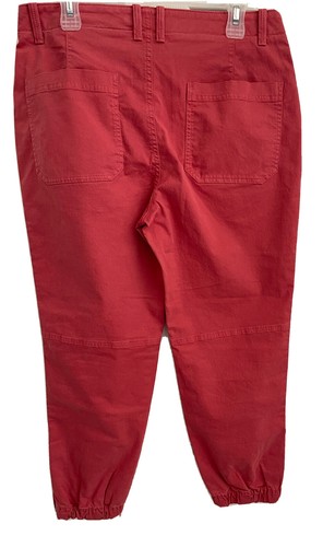NWT Banana Republic Pants Women Jogger Style 12P Dyed Pink Tapered Cotton Blend - Picture 4 of 10