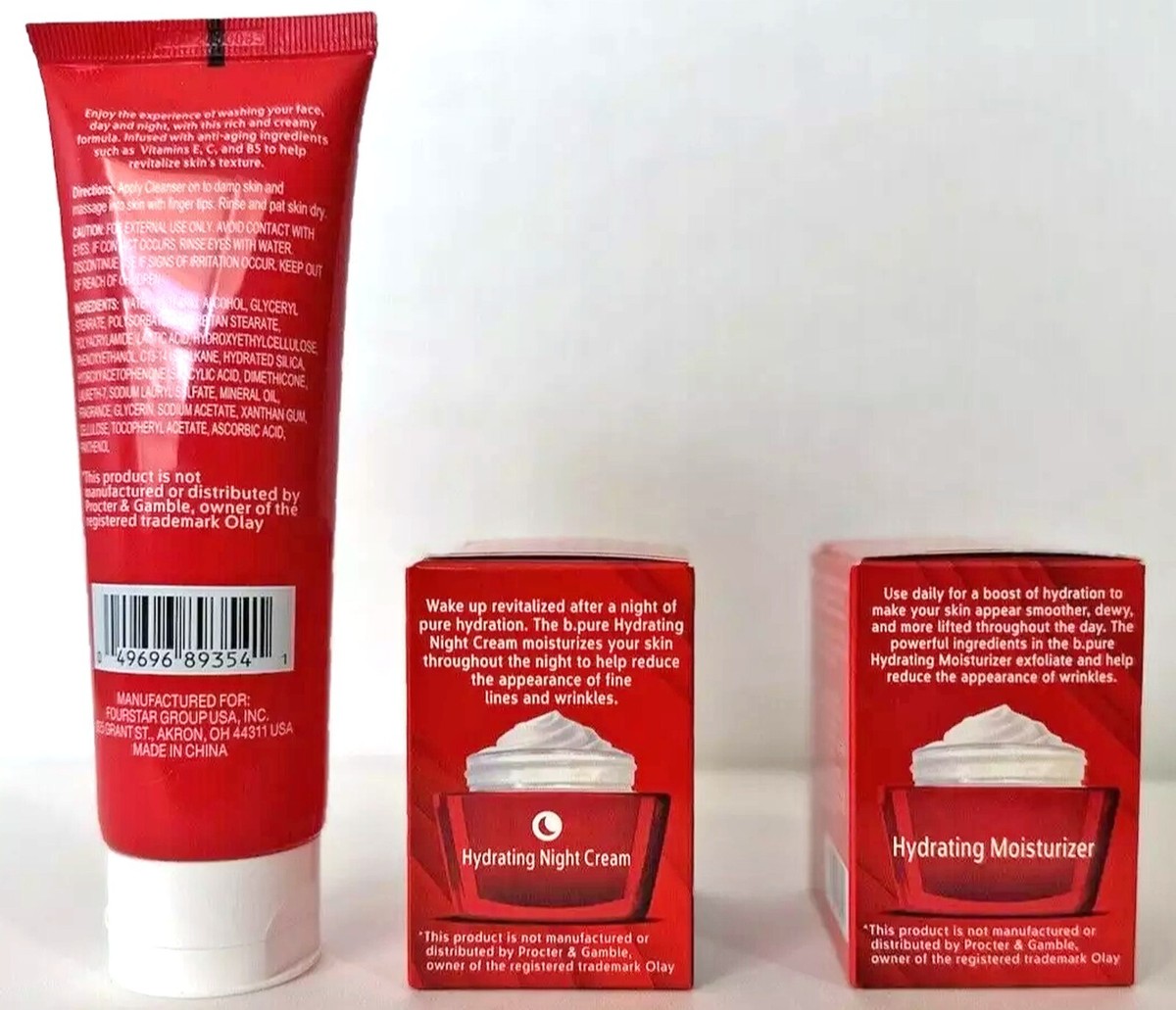 b-pure Revitalizing Cream Cleanser, Hydrating Moisturizer Night