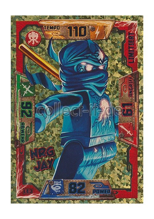 LEGO Ninjago Serie 1 Sammelkarten LE3 Nrg Jay Limitierte