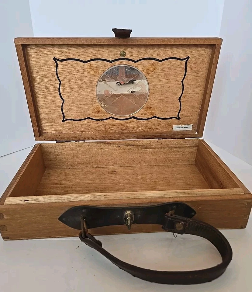 Cartera de madera cola de milano bailarina pintada a mano de colección años 50 con tapa con bisagras caja Foto 4 de 4