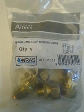 ALTECH ALTCM022 Brass 15 x 10 mm Compression Reducing Coupler, Bags of 2, 3 & 5