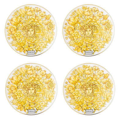 VERSACE BY ROSENTHAL MEDUSA RHAPSODY SET OF 4 BREAD PLATES #403670-10217 BNIB FS