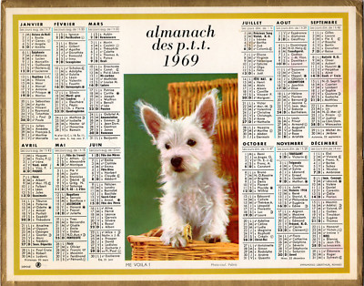 **CALENDAR - ALMANAC OF PTT LA POSTE 1969 * ''ME VOILA'' * HAUTS DE SEINE **