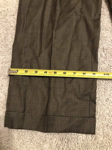Lauren Ralph Lauren 120s Cashmere Wool Dress Pants Brown Size 36X32 Pleated Cuff - Picture 24 of 24