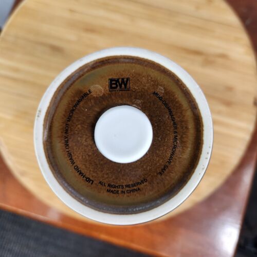 BW Art Pottery Travel Mug Coffee Cup Drip Glazed With Lid - Picture 5 of 5