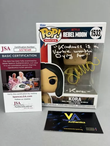 Sofia Boutella Signed Kora Rebel Moon Funko Pop w/ Quote + JSA COA