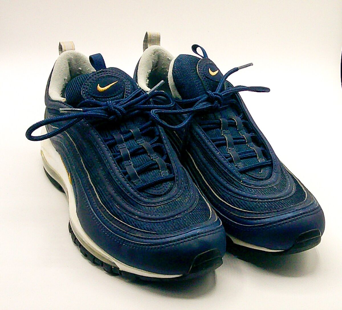 Nike Air Max 97 Midnight Navy Metallic Gold 921826-400 Size Nike Air Max 97 Midnight Navy Metallic Gold 921826-400 Size