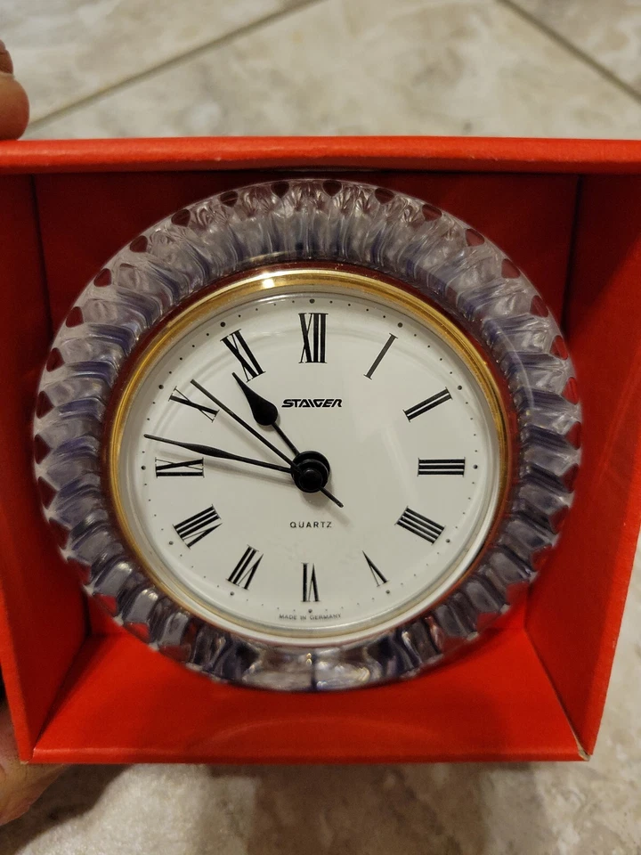 Canisy Clock Genuine Lead Crystal - Round Desk Style Germany France  - Image 2 of 4