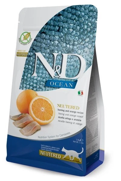 FARMINA N&D Ocean Cat Neutered Adult Herring & Orange 5 kg