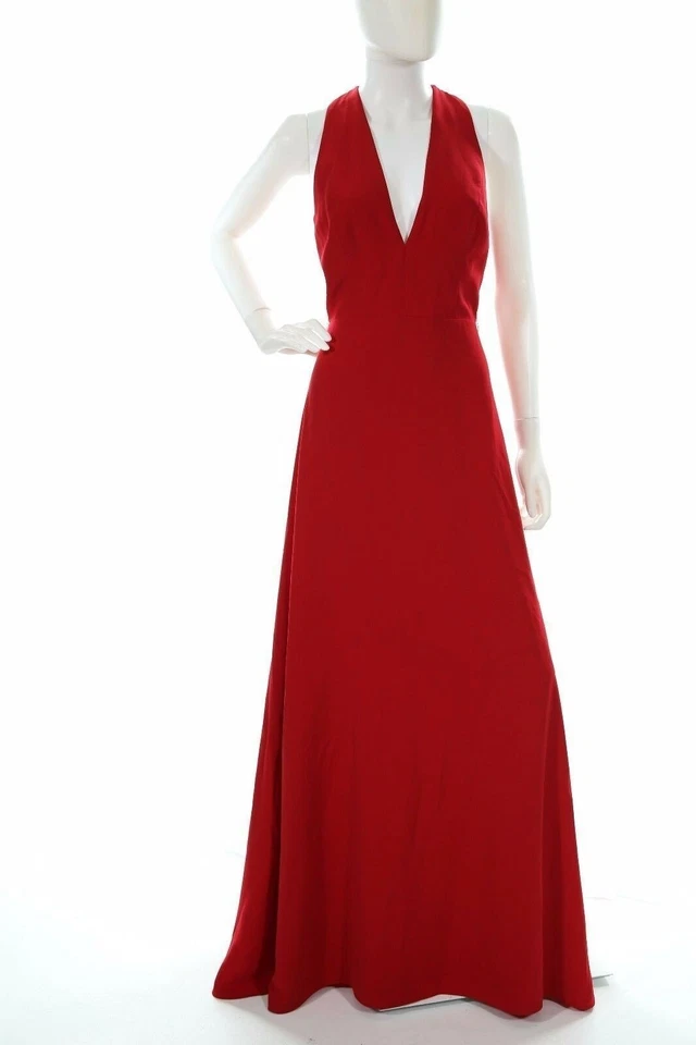 Jill Stuart Womens Sleeveless V-Neck Full Length Ball Gown Dress Red Size 6 - Image 4 of 4
