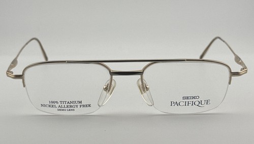 Authentic Vintage Seiko Pacifique T 533 Eyeglass Half-Rim Japan Frame Eyewear - Picture 2 of 14