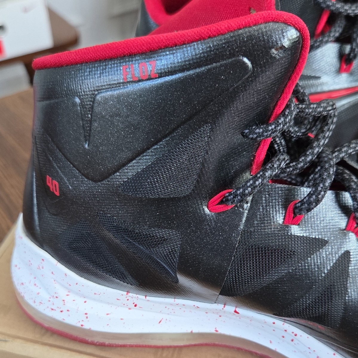 Nike LeBron X Diamond Collection High Top Black/Red Men display picture 1