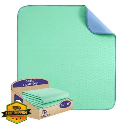 ESWIN Washable Underpads Green 34''X36'' 4 Count