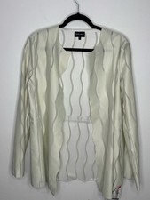 Giorgio Armani Swirled Open-Front Blouse Grey...