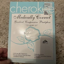 Cherokee Medically Correct Gradient Compression Pantyhose Sz A 18-22mm Hg 140 D
