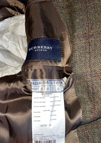 Burberry London Brenport Classic Blazer 100% Pure Virgin Wool 100% Stamen 44R - Picture 9 of 11