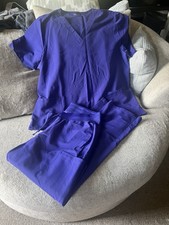 Mandala Women s Medical Scrub Set Solid Purple 2XL V-Neck Top XL Pants