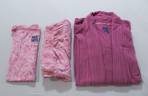 Pigiama donna MUK LUKS più maglia a costine set tre pezzi EH6 rosa vortice taglia 2X