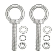 2Pcs M14 x 60mm 304 Stainless Steel Lifting Shoulder Eye Bolt with Nuts Washers
