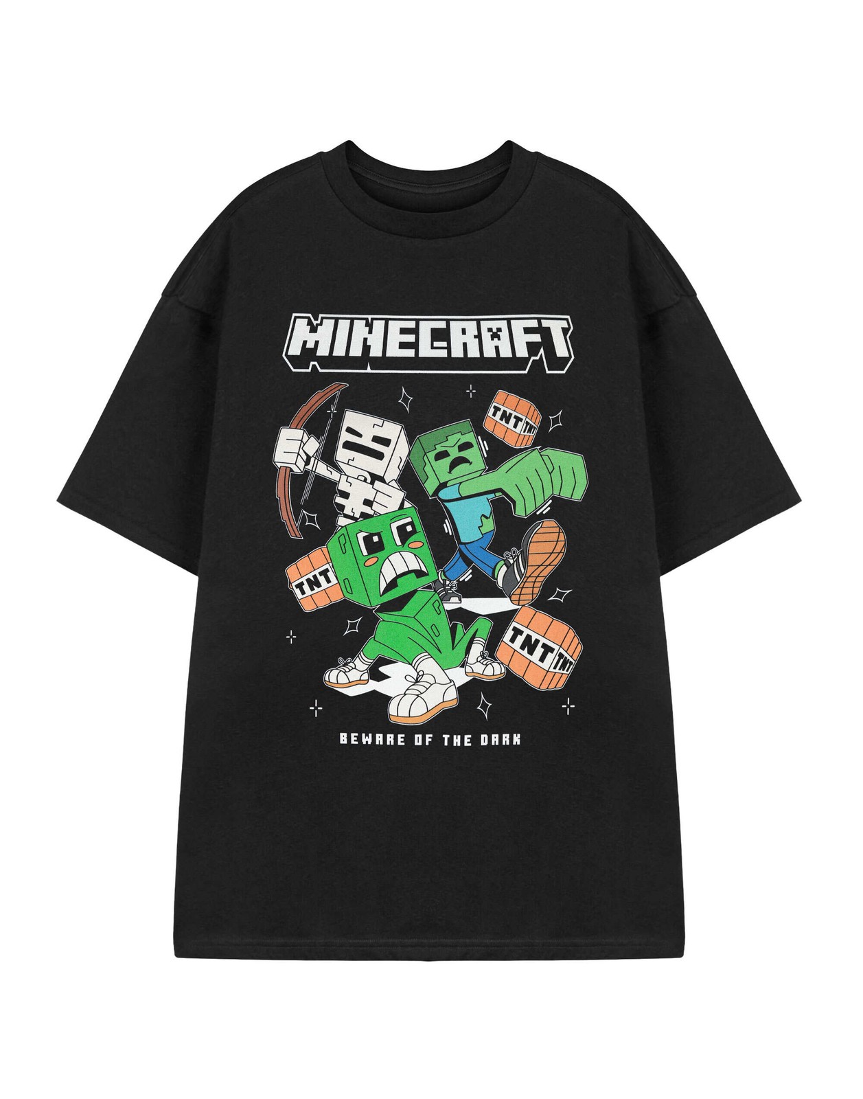 Minecraft Schwarz TNT Kurzärmeliges T-Shirt Männer