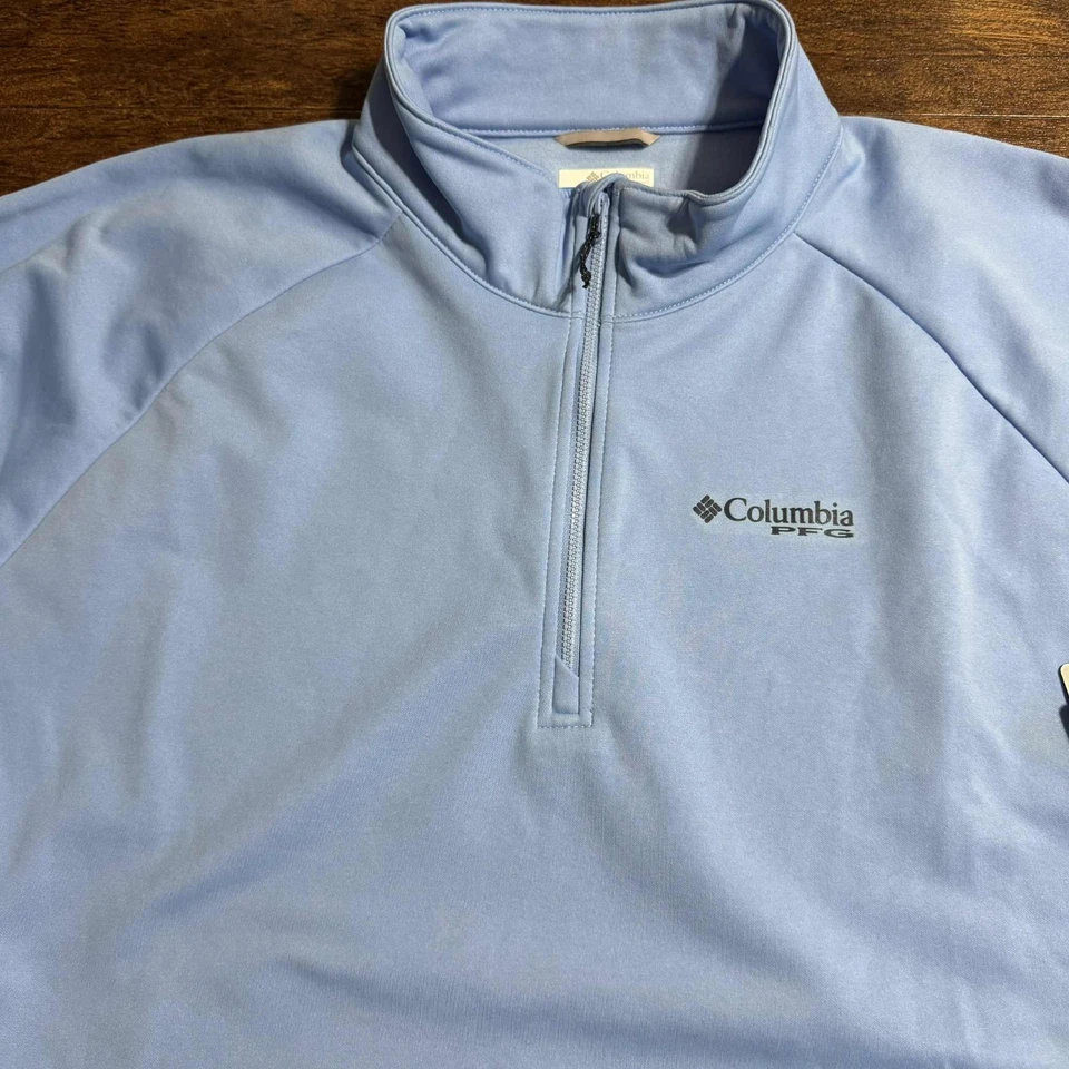 NEW Men's Columbia PFG Bay Point Shores Blue 1/4 Zip Pullover Size XXL MSRP $55 - Image 4 of 4