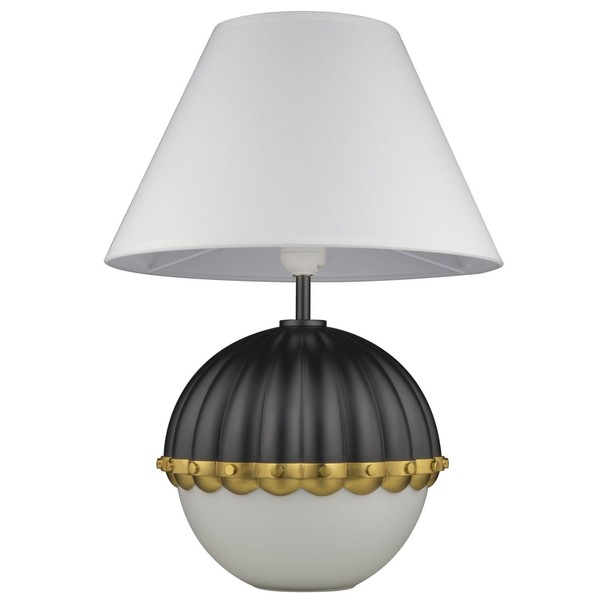Tischleuchte Beistelllampe Nachttischlampe 43 Cm Metall Stoff E27 Tischlampe-image