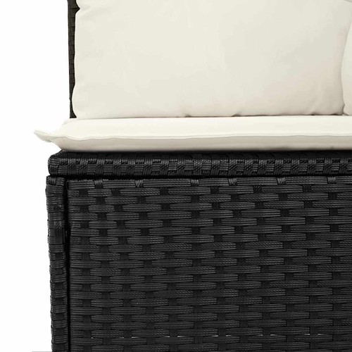 vidaXL Set Divano da Giardino 9 pcs Nero polyrattan - Foto 8 di 10
