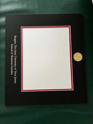 Rutgers School of Business Camden Framing Success Diploma Mat Gold Medallion OEM