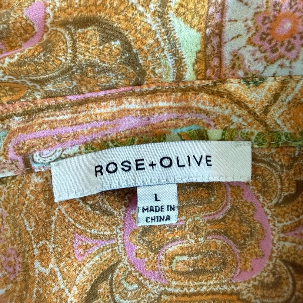 Rose & Olive Patchwork Paisley Button-Down Blouse… - image 4