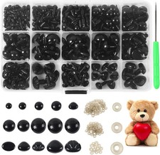 566PCS Safety Eyes and Noses for Amigurumi, Stuffed Crochet Eyes with Washers 6-
