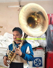 SOUSAPHONE 22 "BELL MADE OF BRASS IN GOLDEN POLISH+MOUTHPC+ CASE BOX + FREE SHIP