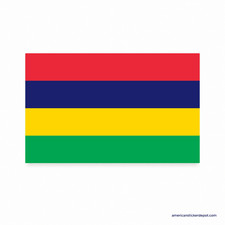 Mauritius Flag Sticker Decal Car Bumper Truck Motorcycle Vinyl 5x3 USA Made