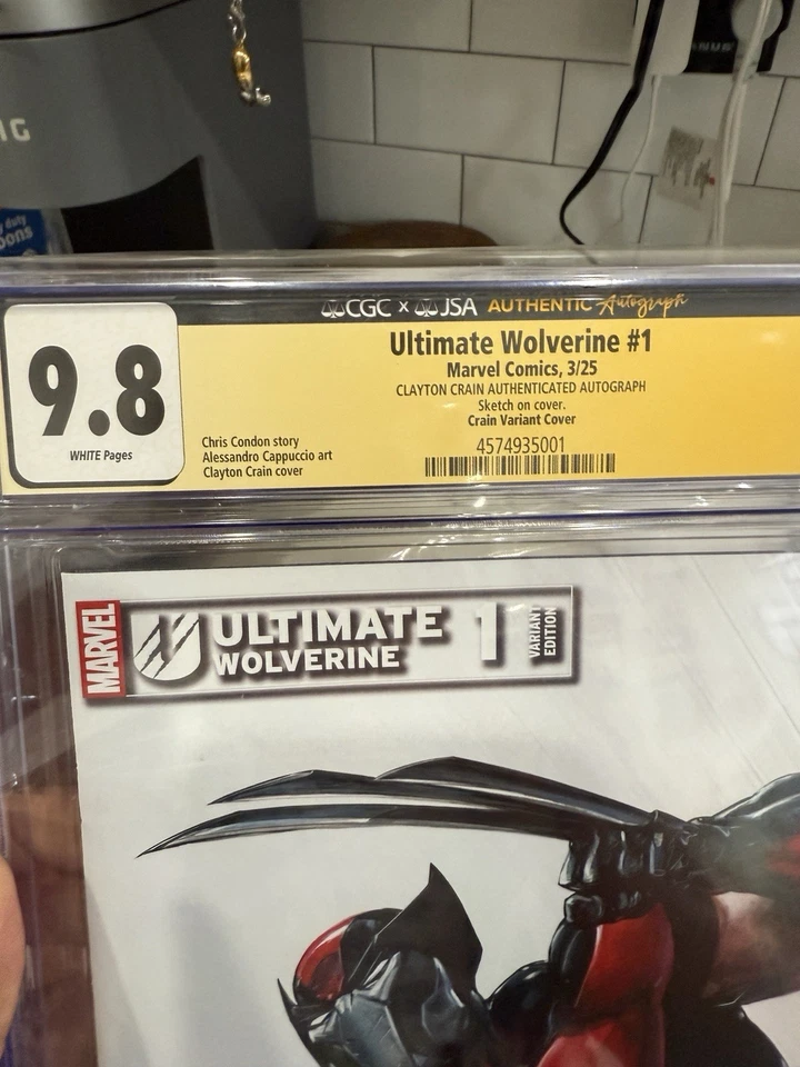 CGC 9.8 Ultimate Wolverine #1 2025 Marvel Clayton Crain Sketch Bloody Signed - Image 2 of 3