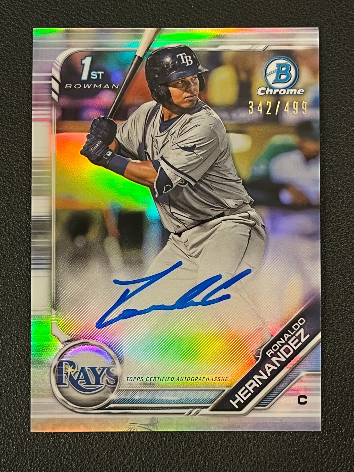 Ronaldo Hernandez 2019 Bowman Chrome 1st Auto Refractor /499 Rays